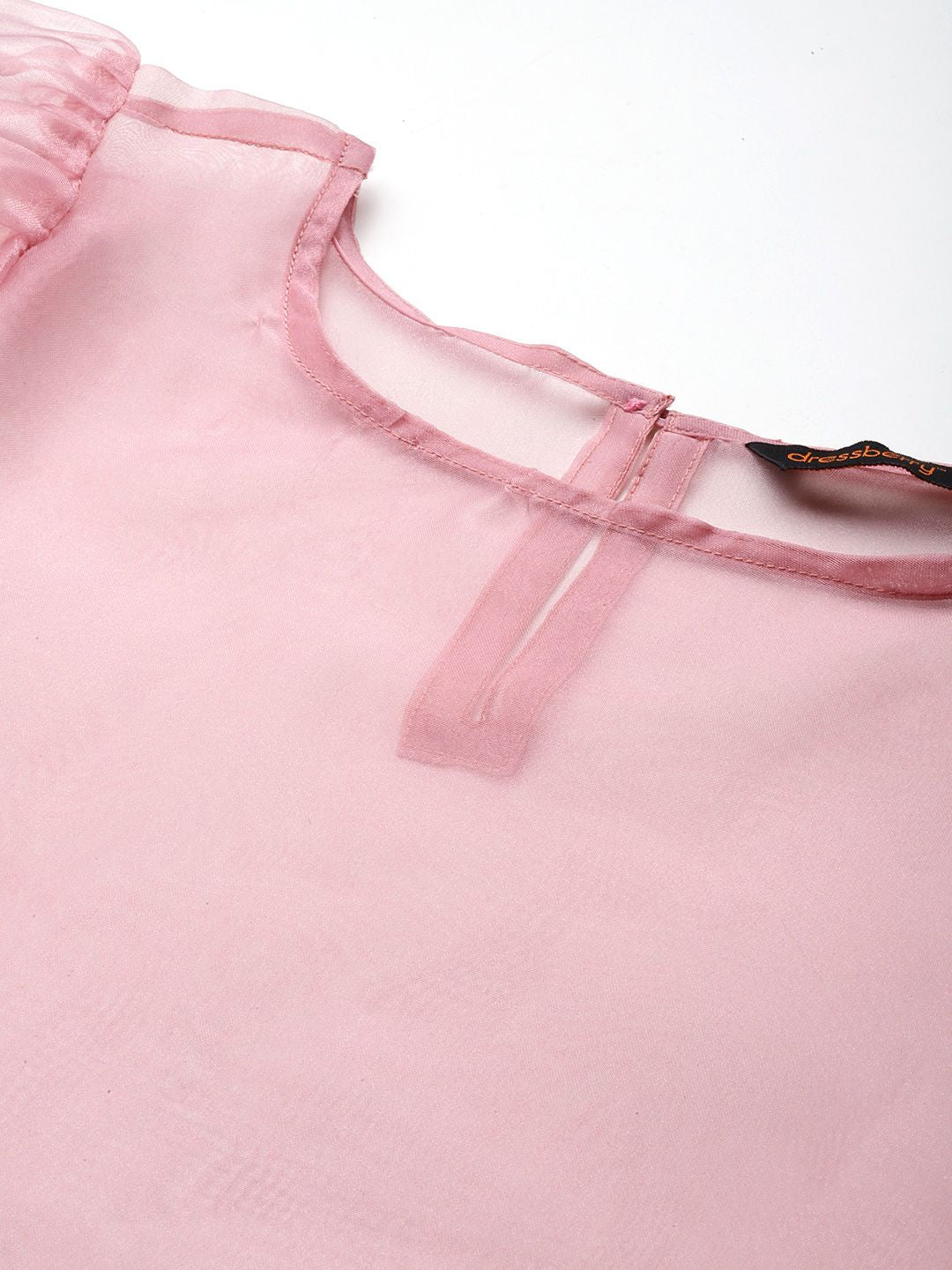 DressBerry Puff Sleeve Sheer Top