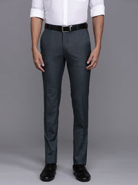 Raymond Men Checked Slim Fit Formal Trousers