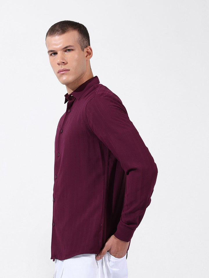 The Indian Garage Co Men Regular Fit Textured Resort Wear Shirt