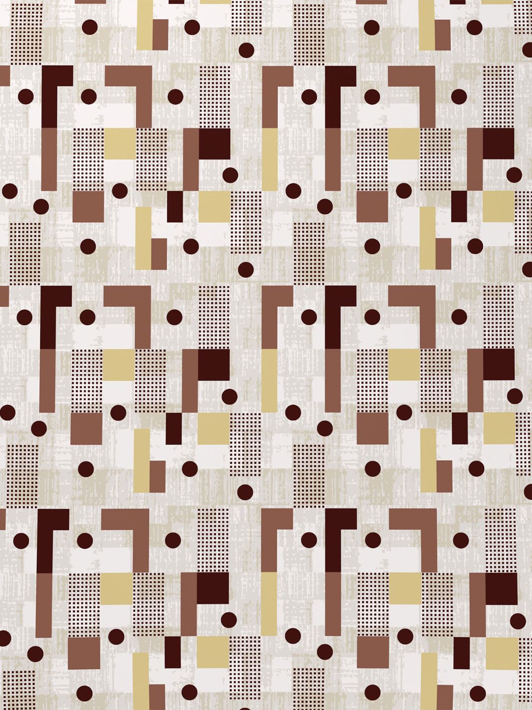 MYTRIDENT Brown  Yellow Geometric 100% Cotton 120 TC Queen Bedsheet with 2 Pillow Covers