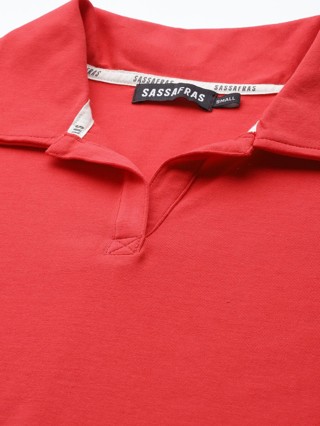 SASSAFRAS Women Red Solid T-shirt Midi Dress