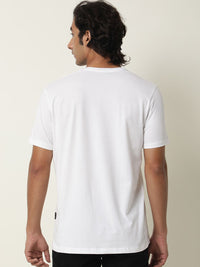 RARE RABBIT Men Gol Printed Pure Cotton Slim Fit T-Shirt