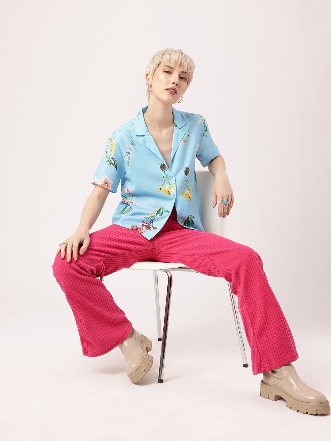DressBerry Vacation Ready In Floral Elegance Printed Shirt