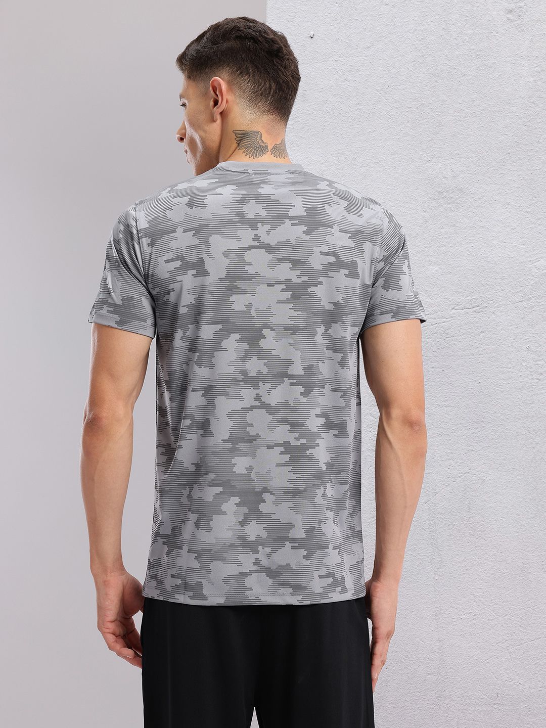 HRX by Hrithik Roshan Rapid-Dry Camouflage Print Training T-shirt