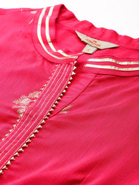 Anouk Ethnic Motifs Printed Pleated Gotta Patti Kurta with Trousers