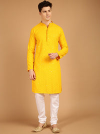 SOJANYA Ethnic Motif Embroidered Thread Work Pure Cotton Kurta
