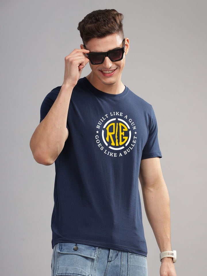 ADRO Men Typography Printed Applique T-shirt