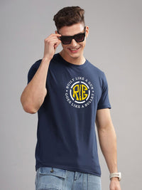 ADRO Men Typography Printed Applique T-shirt