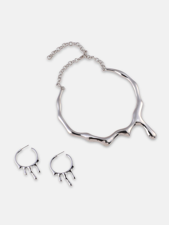 SOHI The Drip Silver-Plated Jewellery Set