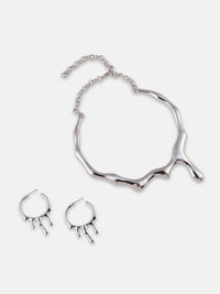 SOHI The Drip Silver-Plated Jewellery Set