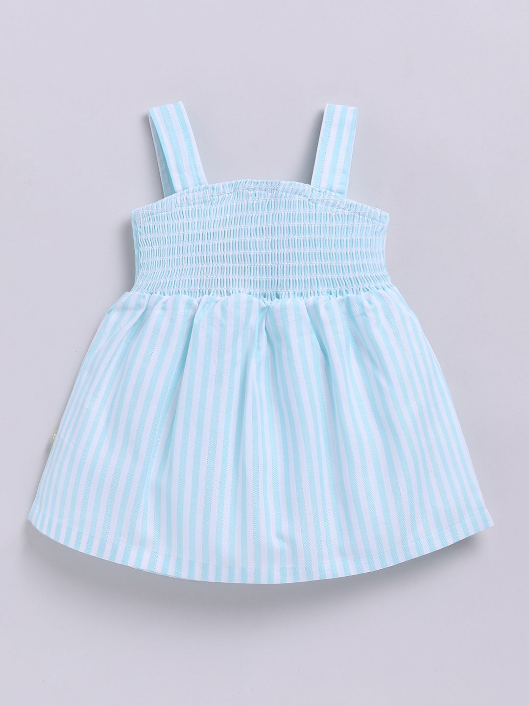 Moms Love Infant Girls Cotton Striped Fit & Flare Dress