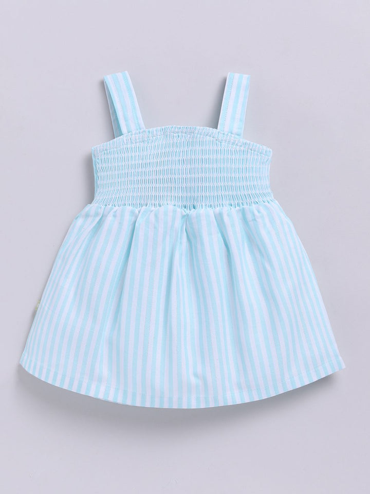 Moms Love Infant Girls Cotton Striped Fit & Flare Dress