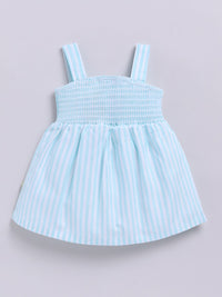 Moms Love Infant Girls Cotton Striped Fit & Flare Dress