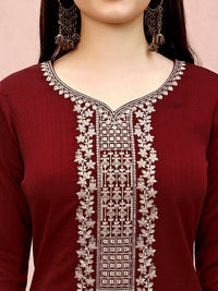 KALINI Floral Embroidered Sequinned Kurta With Trousers & Dupatta