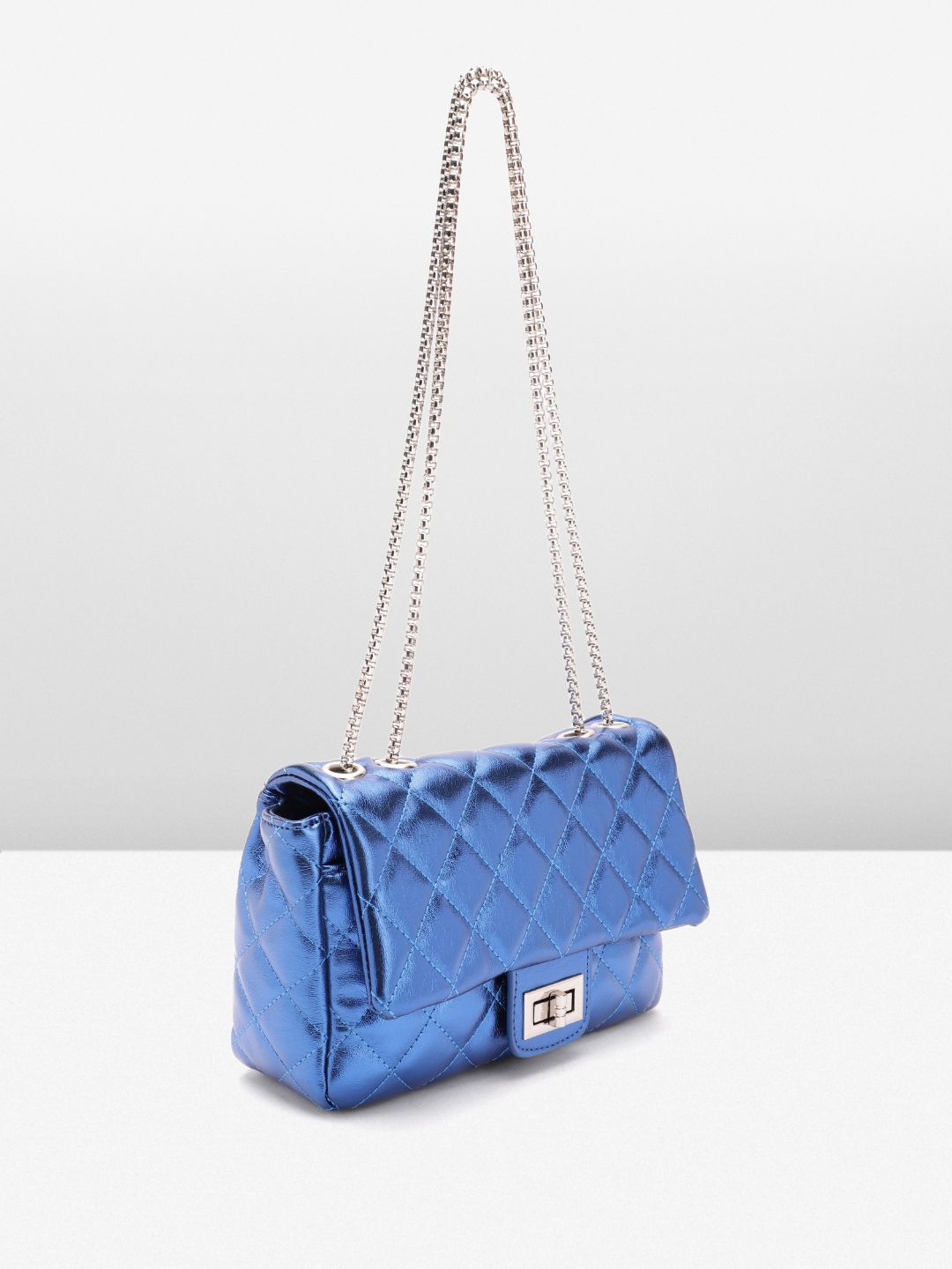 Lino Perros Structured Shoulder Bag with Quilted Detail