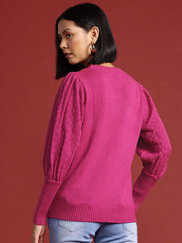 all about you Knitted Puff Sleeves Pullover