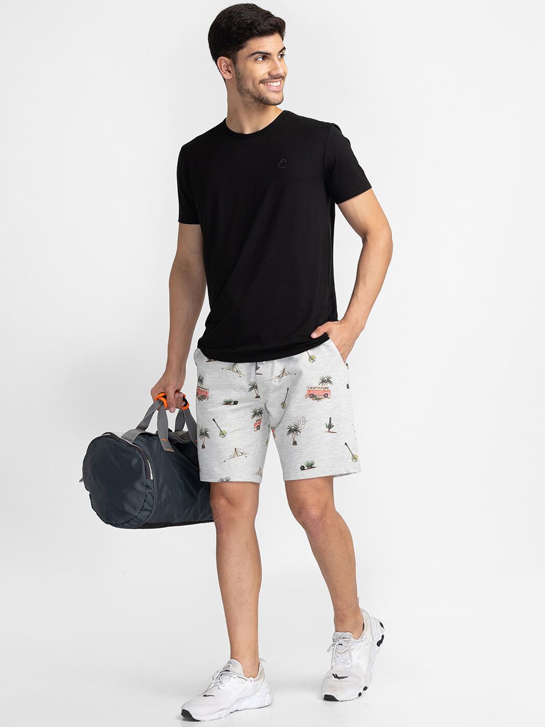 Being Human Men Mid-Rise Printed Regular Fit Casual Shorts