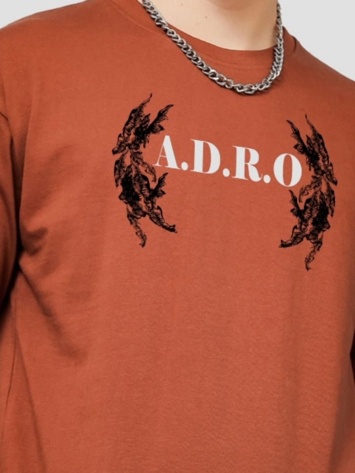 ADRO Lelaki Baju T-Shirt Bersaiz Besar Kapas Lengan Jatuh Bercetak Grafik