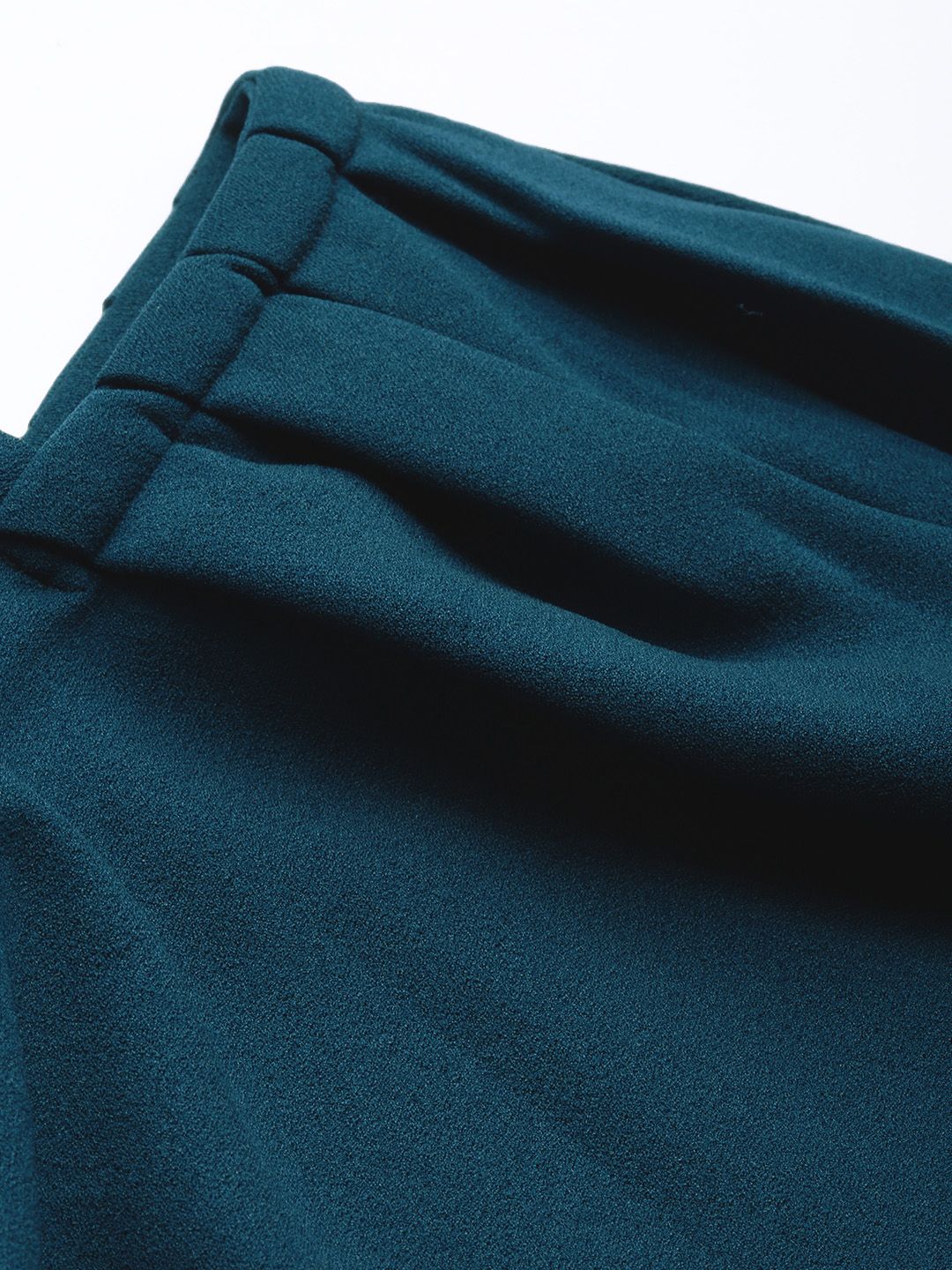 Athena Bold Blue Power Shoulders Top