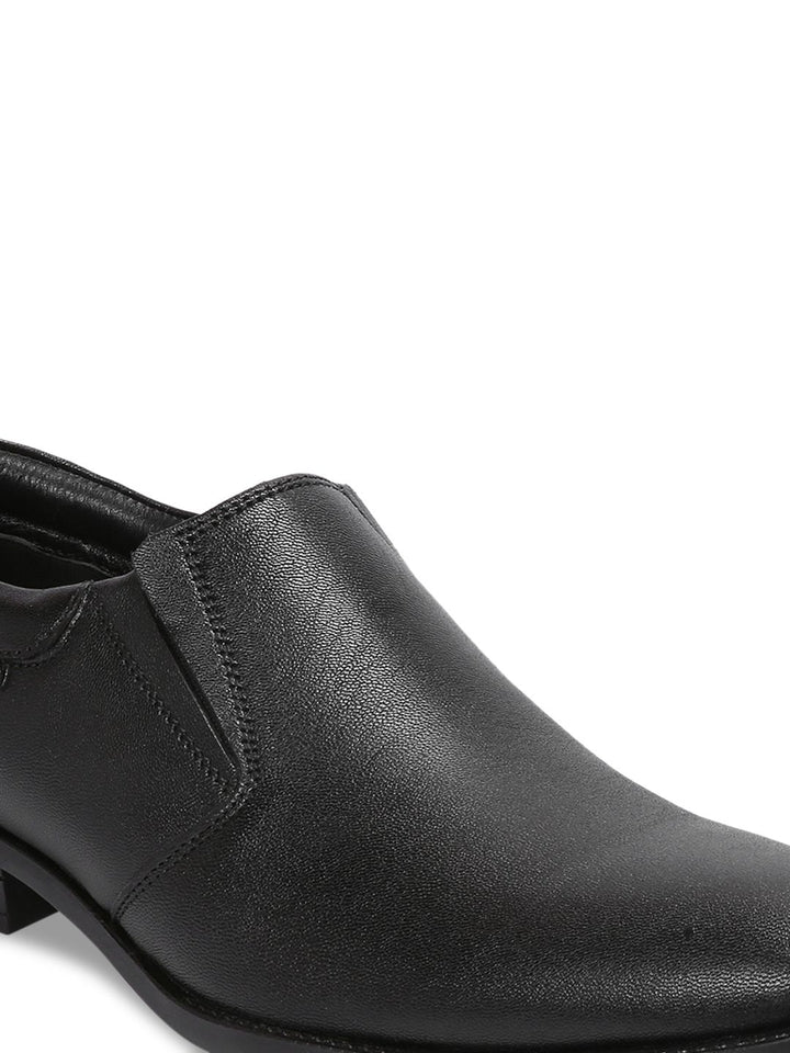 Red Chief Men Black Leather Formal Slip-On Shoes