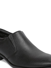 Red Chief Men Black Leather Formal Slip-On Shoes