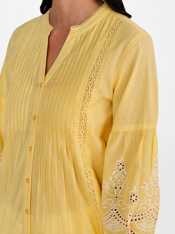 Global Desi Mandarin Collar Pure Cotton Tunic