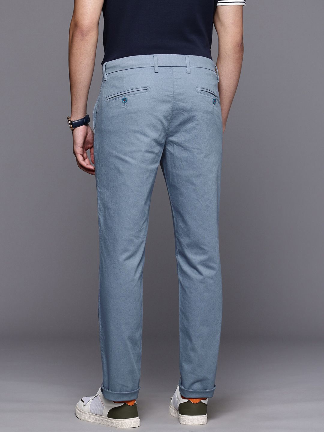 Raymond Men Textured Slim Fit Trousers