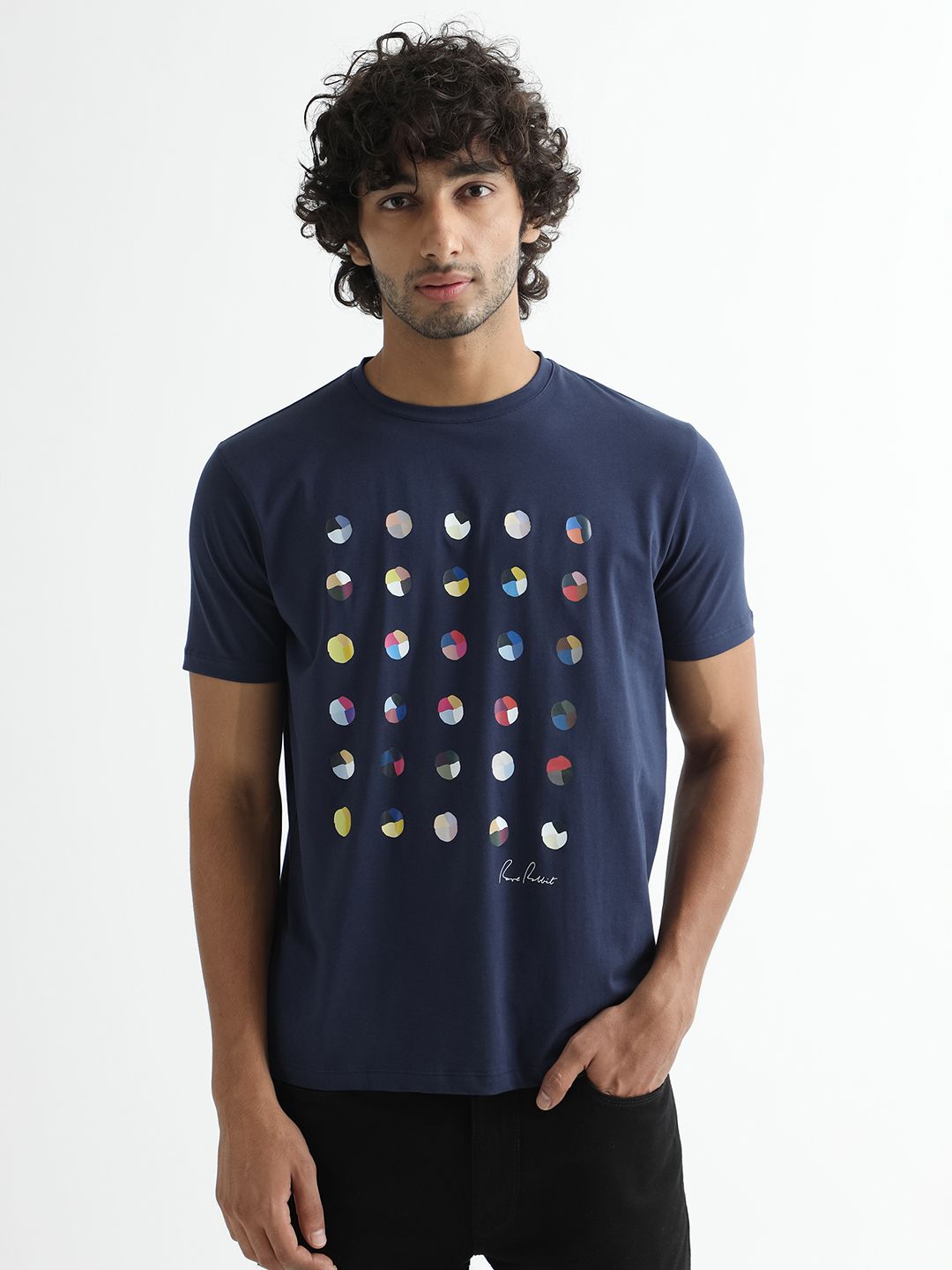 RARE RABBIT Men Flipp Printed Slim Fit T-Shirt