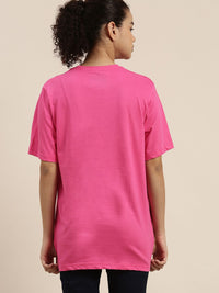 DILLINGER Women Pink Loose Pure Cotton T-shirt