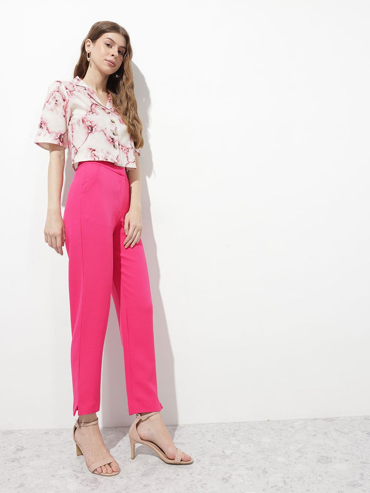DressBerry Women Blushed Hue Essentials regular Fit Trousers