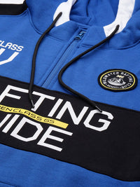 Sweatshirt Bercetak Bercetak Blue & Black Indian