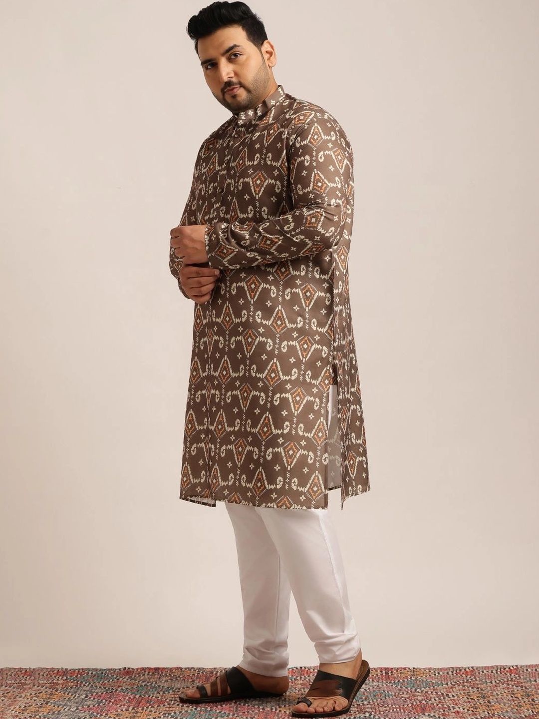 SOJANYA PLUS Men Geometric Printed Kurta
