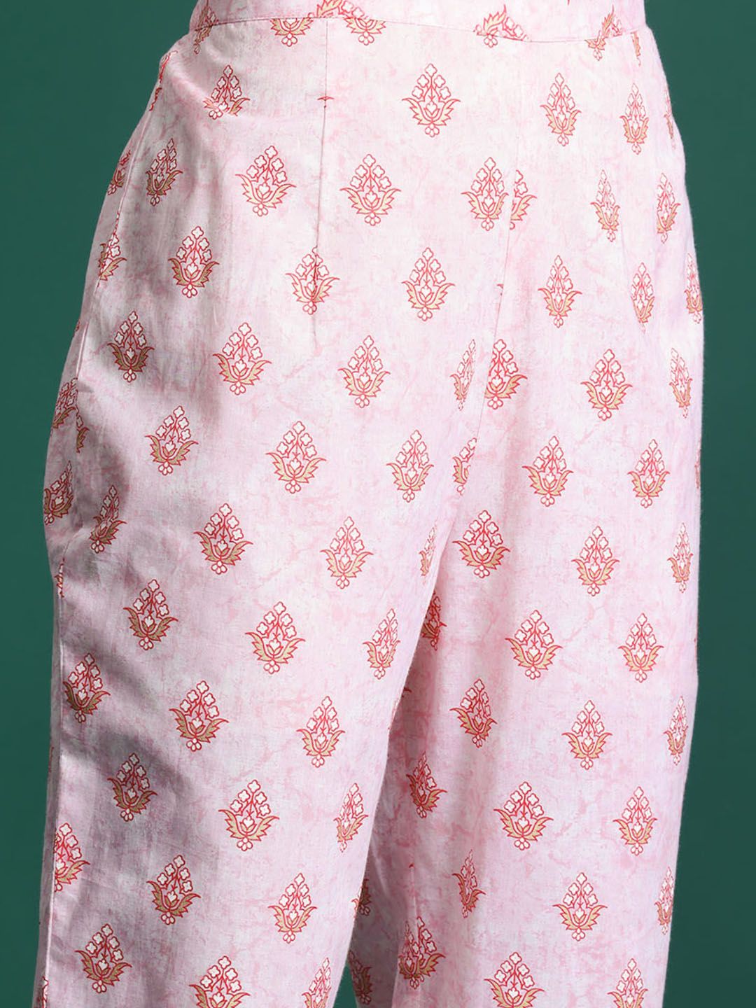 Indo Era Floral Printed Pure Cotton Kurta with Trousers