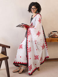 Saree mall Ethnic Motifs Poly Cotton Ready To Wear Saree
