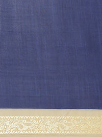 Saree mall Navy Blue & Beige Solid Saree