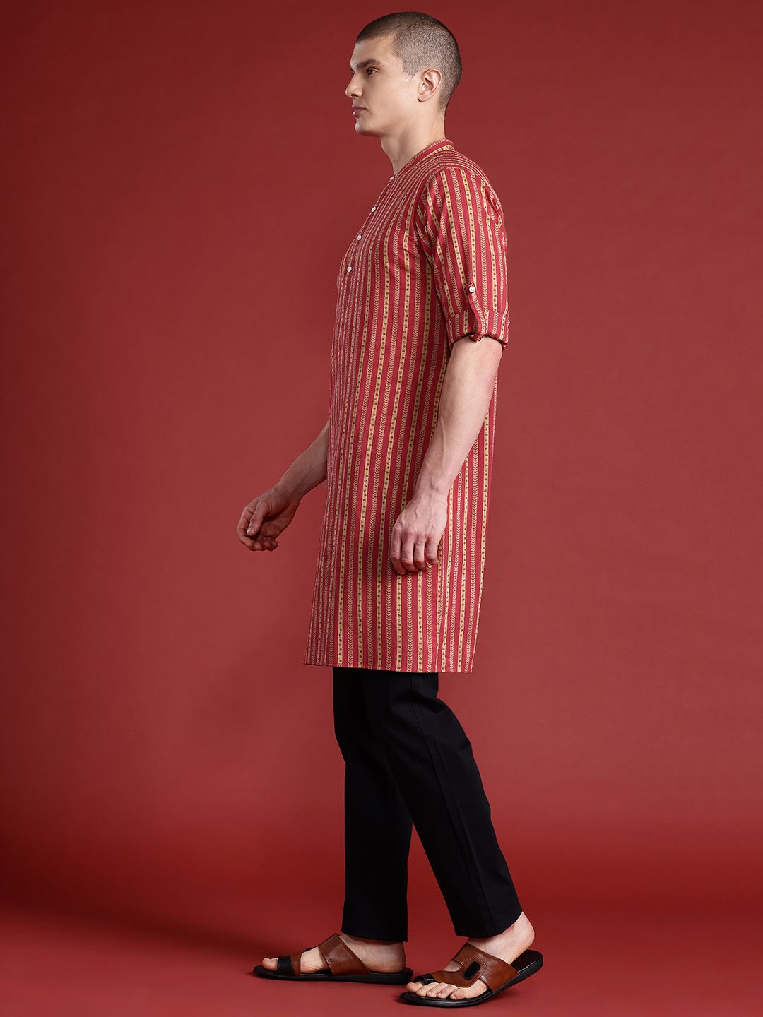 Anouk Pure Cotton Striped Kurta