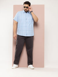 Thomas Scott Plus Size Premium Checked Pure Cotton Casual Shirt