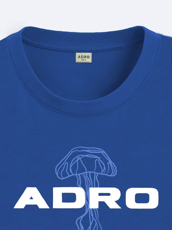 ADRO Lelaki Graphic Printed Drop-Shoulder Sleeves Cotton Oversized T-shirt
