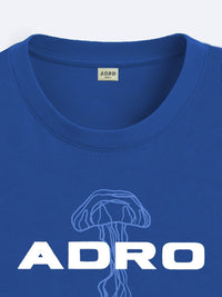 ADRO Lelaki Graphic Printed Drop-Shoulder Sleeves Cotton Oversized T-shirt