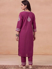 House of Chikankari Women Ethnic Motifs Embroidered Regular Thread Work Kurta with Trousers