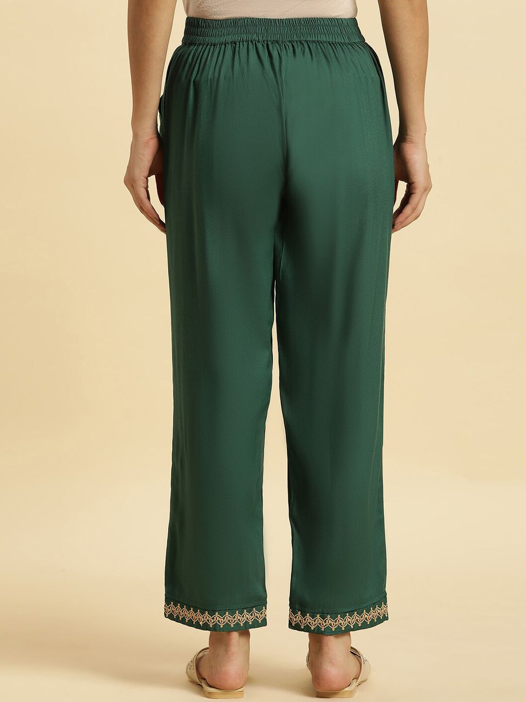 W Women Hem Design Straight Fit Palazzos