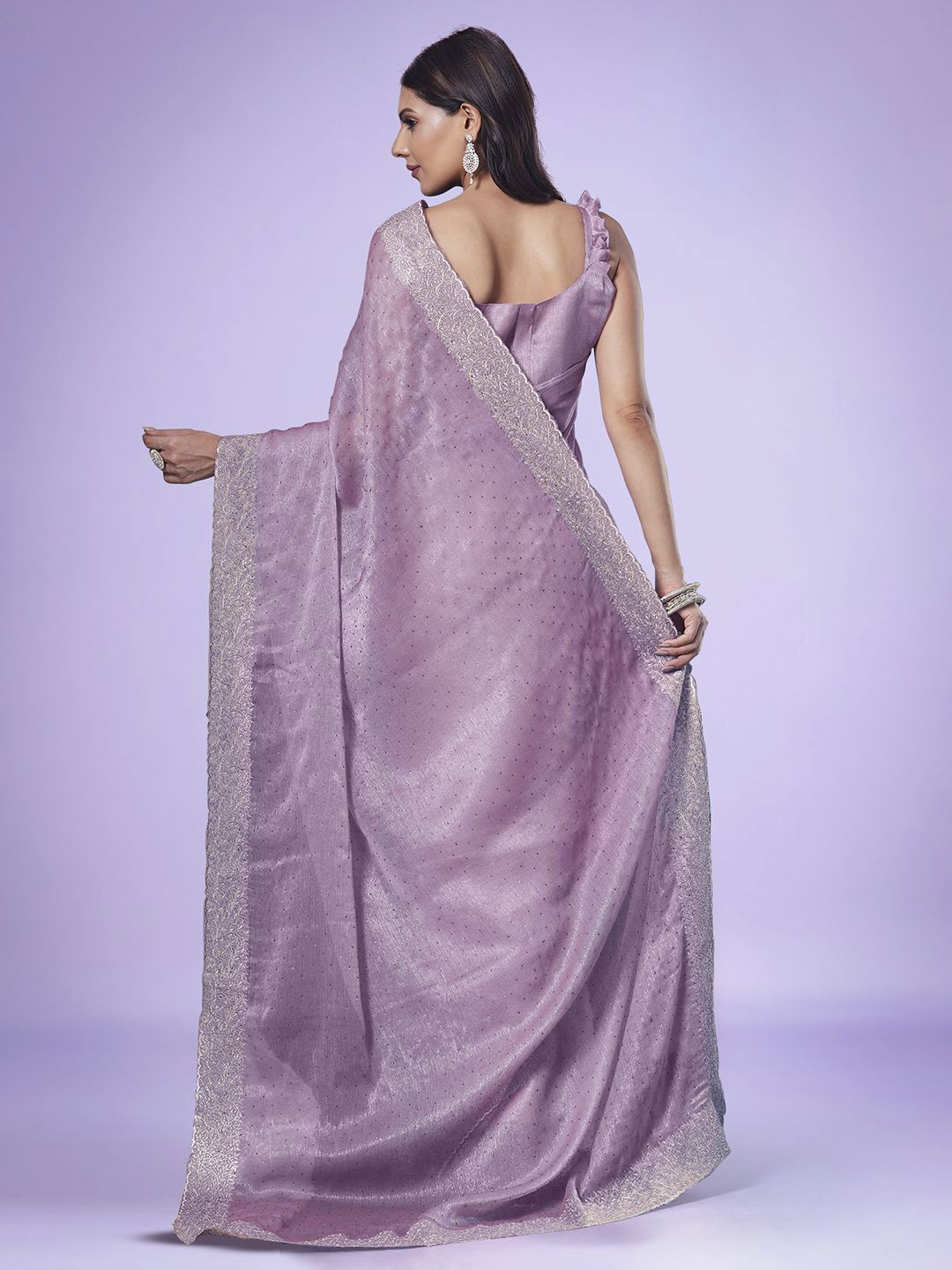 House Of Pataudi Women Embroidered Beads and Stones Saree