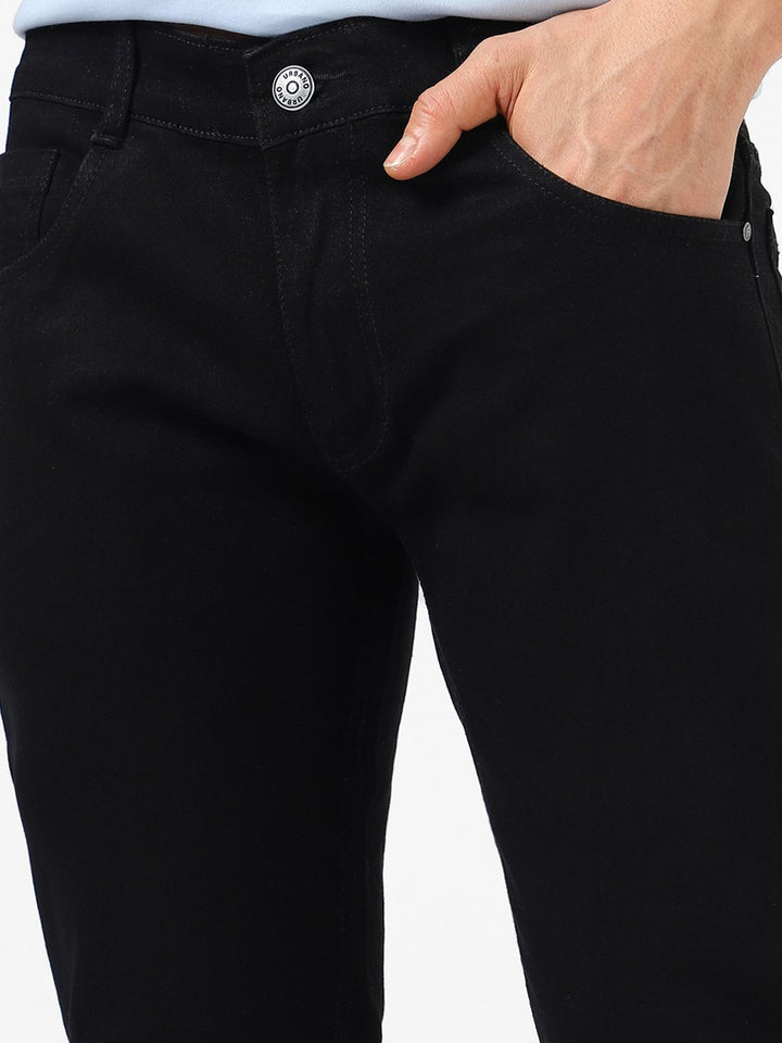 Urbano Fashion Men Black Slim Fit Mid-Rise Clean Look Stretchable Jeans