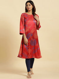 W Floral Printed Sequinned Detailed A-Line Kurta