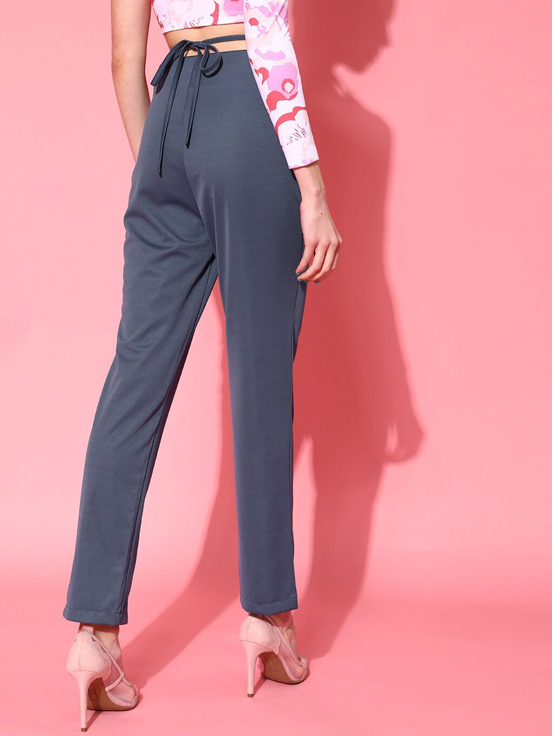 STREET 9 Women Blue Loose Fit High-Rise Trousers