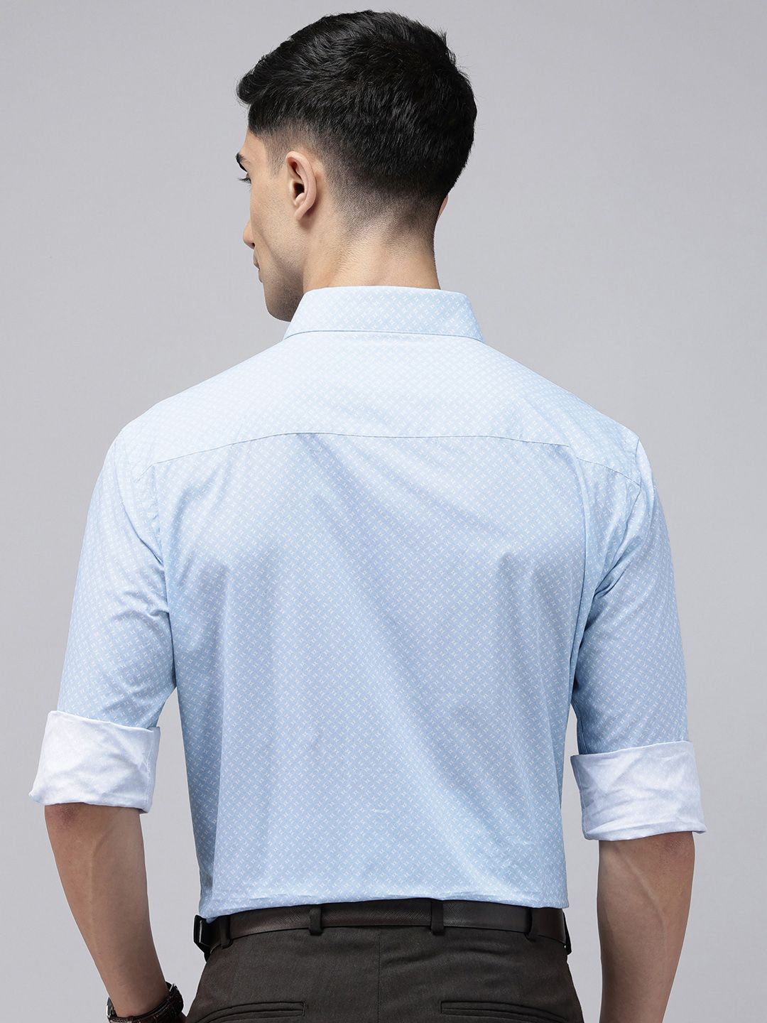 Park Avenue Slim Fit Geometric Printed Pure Cotton Formal Shirt