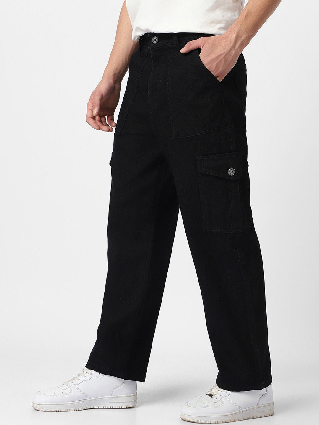 Urbano Fashion Men Loose Fit Non-Stretchable Cargo Jeans