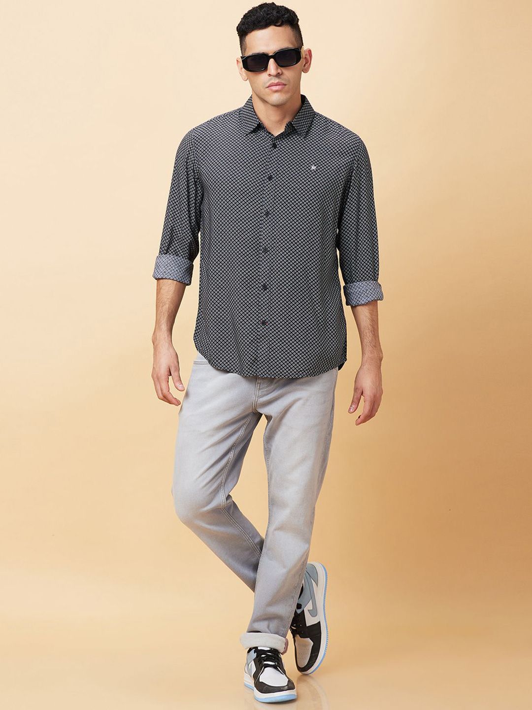 Being Human Men Slim Fit Opaque Printed Casual Shirt