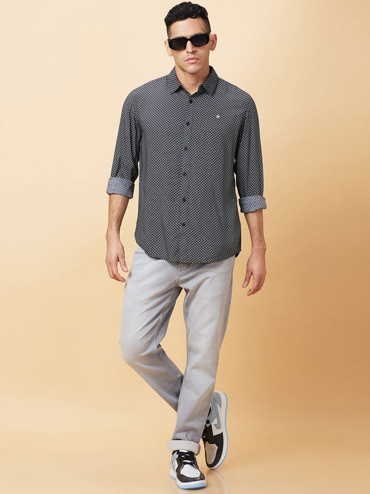 Being Human Men Slim Fit Opaque Printed Casual Shirt