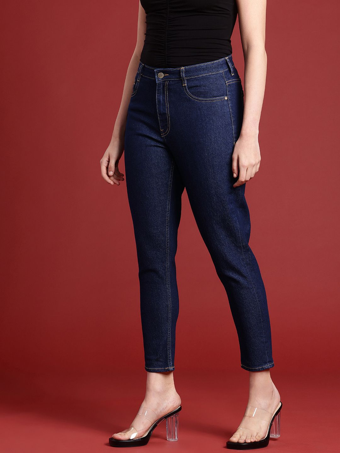 all about you Women Mom Fit High-Rise Stretchable Jeans